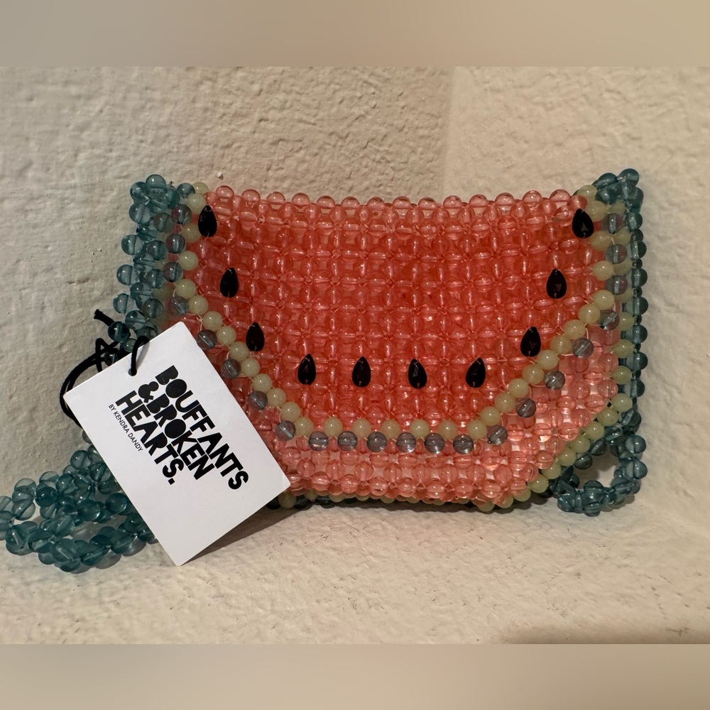 Bouffant’s & Broken Hearts Watermelon Beaded Purse NWT